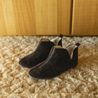 Damen-Hausschuh Nory – Leder mit Wollfutter | Soir & Matin