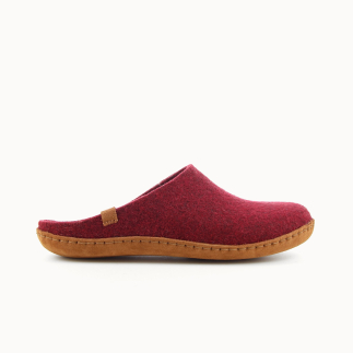 Mule donna KITA in feltro di lana rosso — vista laterale | Soir & Matin
