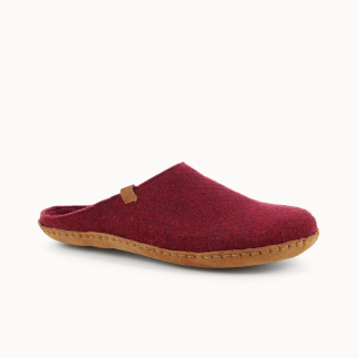 Mule donna KITA in feltro di lana rosso — vista 3/4 | Soir & Matin