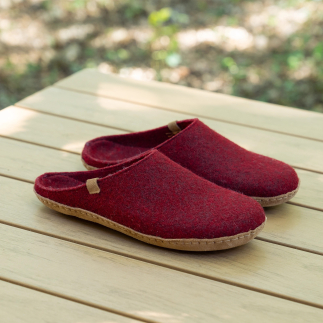 KITA women’s mule slipper in red wool felt — handcrafted in Spain | Soir & Matin