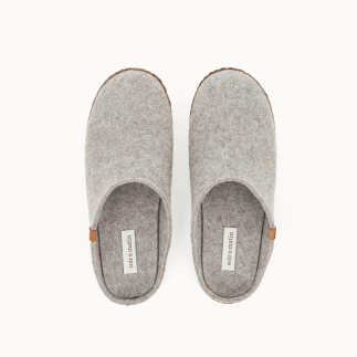 Mule donna KITA in feltro di lana taupe — vista dall'alto | Soir & Matin