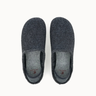 Chausson homme WEBSTER en feutre de laine anthracite — vue de dessus | Soir & Matin