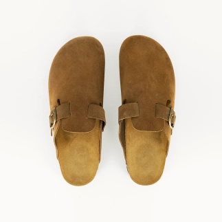 Sabot uomo in pelle marrone — vista dall'alto | Soir & Matin