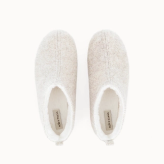 Chausson femme IZUMI en textile beige — vue de dessus | Soir & Matin