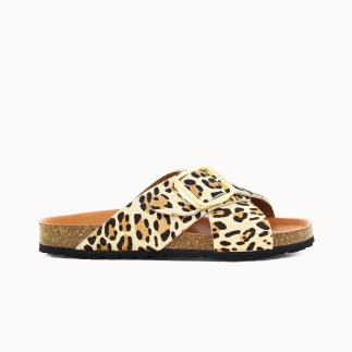 Mule Brides Croisées Femme BETSIE – Cuir Façon Poulain | Soir & Matin