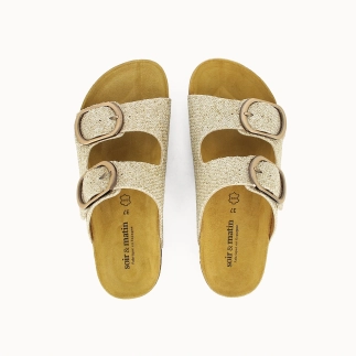 Women’s Double-Strap Mule TAMIRA – Textile | Soir & Matin