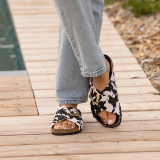Women’s Cross-Strap Mule BETSIE – Pony Hair Leather | Soir & Matin