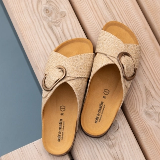 Mule Brides Croisées Femme LIANA – Textile | Soir & Matin