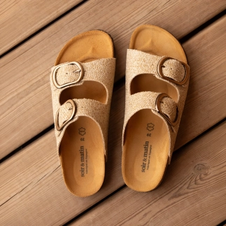 Women’s Double-Strap Mule TAMIRA – Textile | Soir & Matin