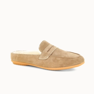 Zapatilla Mujer Oda – Cuero Forrado de Lana | Soir & Matin