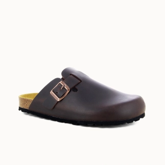 Pantofola Donna MIA – Sabot Pelle Marrone| Soir & Matin