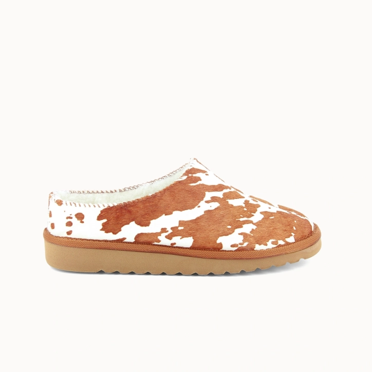 Damespantoffel JAMBA – Leer met Harige Look | Soir & Matin