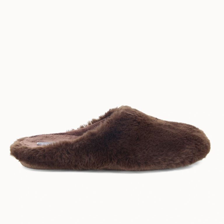 Damen-Hausschuh NEHA – Pantolette aus Kunstfell | Soir & Matin